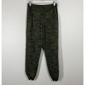 Athleta Women's Brooklyn Textured Lined Joggers Size 4 Green Camouflage Pants